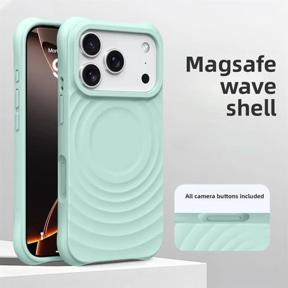 Water Ripple Silicone For Magsafe Wireless Charge Magnetic Phone Case For iPhone 17 16 15 14 Pro Max Air Soft Shockproof Cover