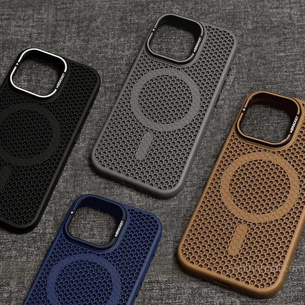 Grid Mesh Cooling Cases for Magsafe Case for iPhone 17 Pro Max 15 14 16 Plus 12 11 13 Pro Air Alloy Lens Bracket Cover