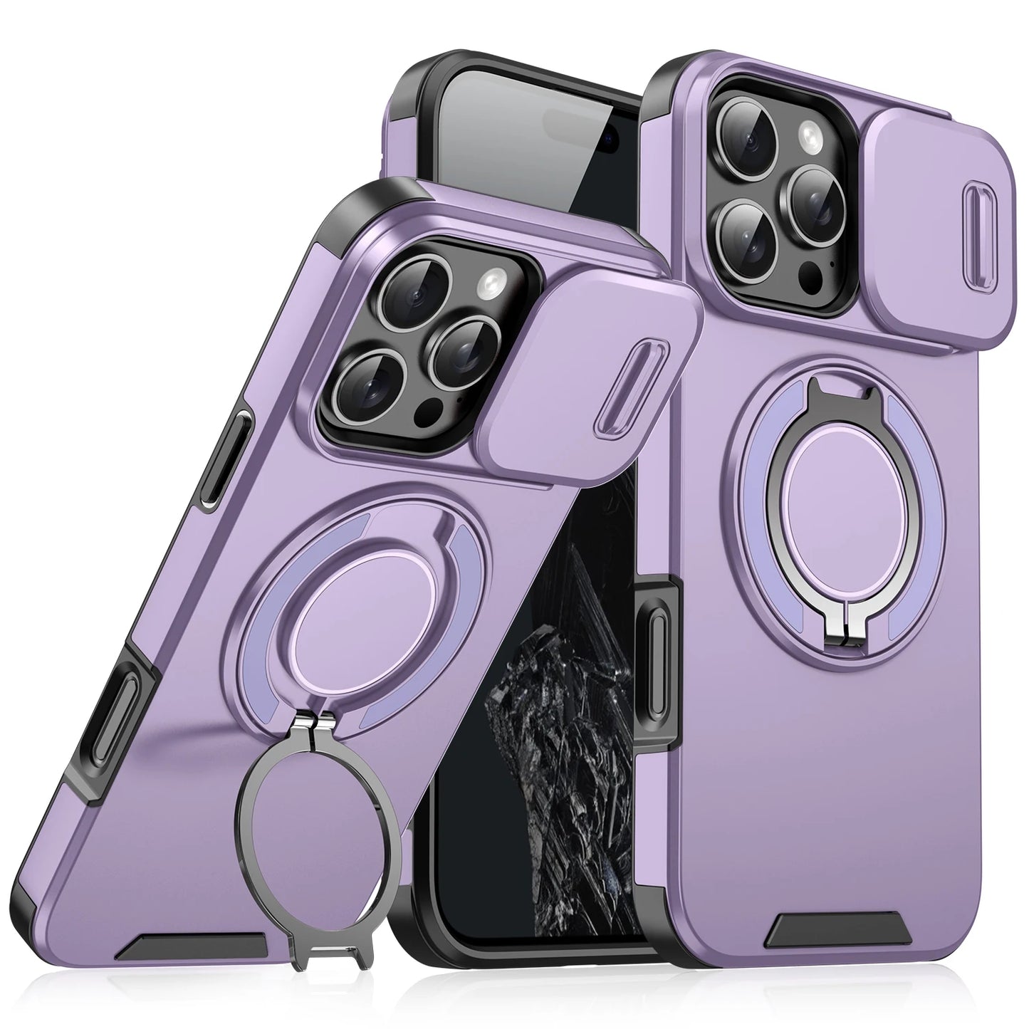 For Magsafe Magnetic Wireless Charge Armor Case For iPhone 17 16 15 14 13 12 11 Pro Max Plus Slide Camera Protection PC Cover