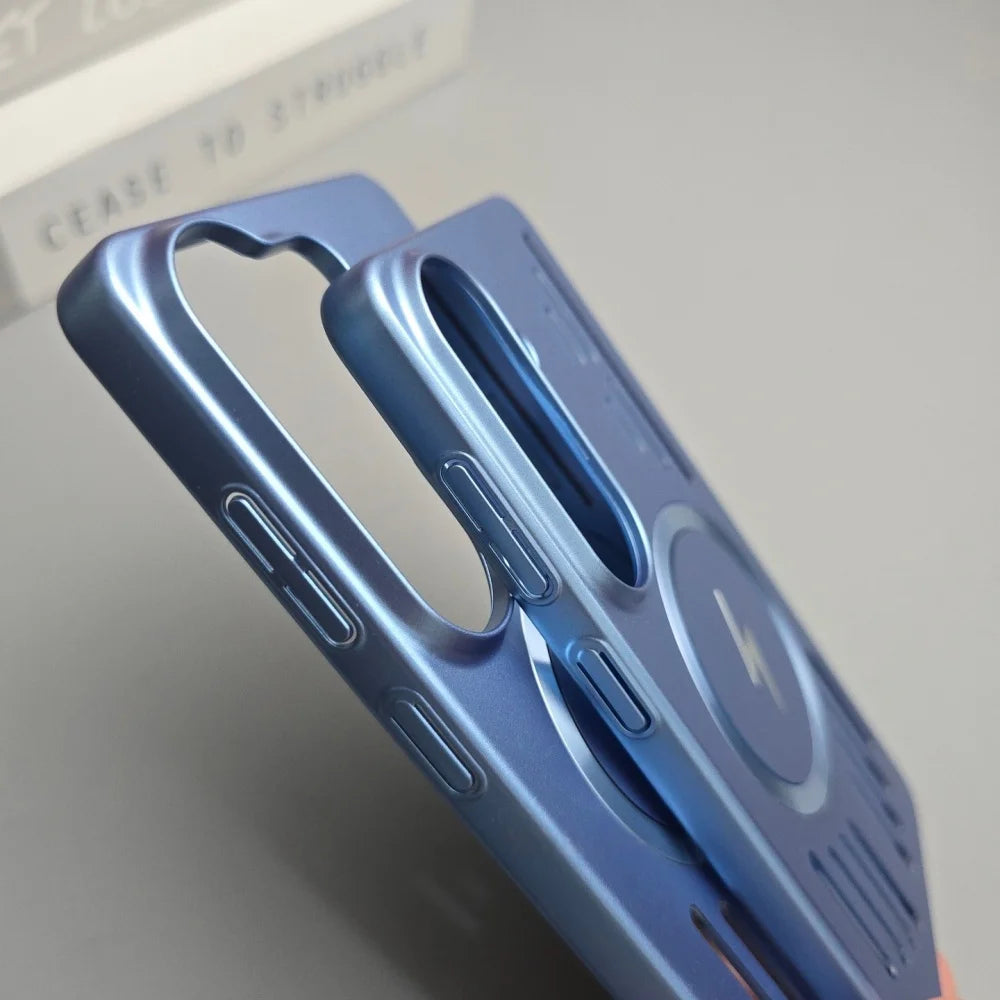 Ultra Thin Cooling Metallic Paint PC Magnetic For Magsafe Case For Samsung S26 S25 Edge S24 S23 S22 Ultra Plus FE A56 A55 Cover