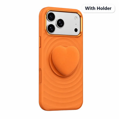 Water Ripple Silicone For Magsafe Wireless Charge Magnetic Holder Phone Case For iPhone 17 16 15 Pro Max Metal Frame Soft Cover