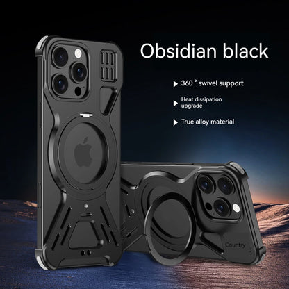 Metal Case For iPhone 15 16 Pro Max Magnetic 360° Aluminum Alloy Frameless Magsafe Wireless Charging For iPhone 15 16 Pro