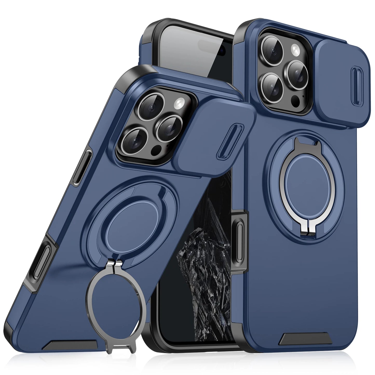 For Magsafe Magnetic Wireless Charge Armor Case For iPhone 17 16 15 14 13 12 11 Pro Max Plus Slide Camera Protection PC Cover
