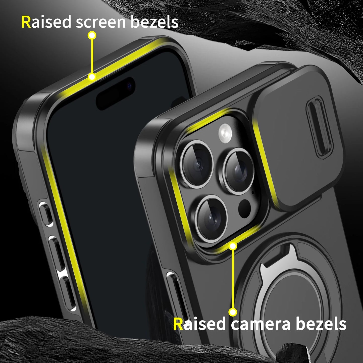 For Magsafe Magnetic Wireless Charge Armor Case For iPhone 17 16 15 14 13 12 11 Pro Max Plus Slide Camera Protection PC Cover