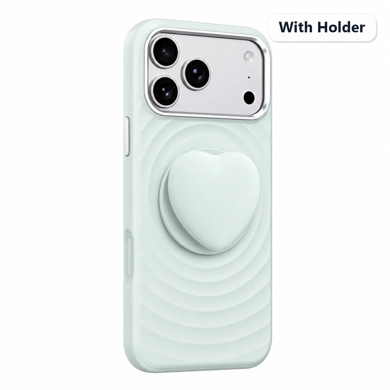 Water Ripple Silicone For Magsafe Wireless Charge Magnetic Holder Phone Case For iPhone 17 16 15 Pro Max Metal Frame Soft Cover