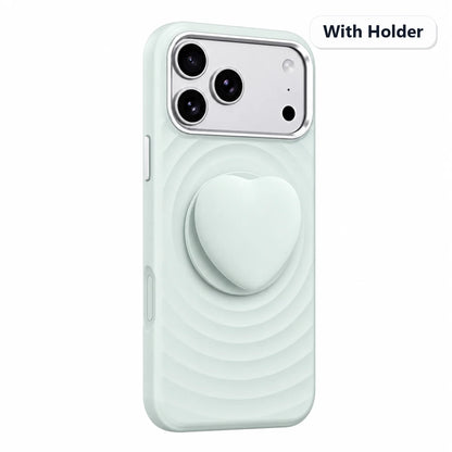 Water Ripple Silicone For Magsafe Wireless Charge Magnetic Holder Phone Case For iPhone 17 16 15 Pro Max Metal Frame Soft Cover