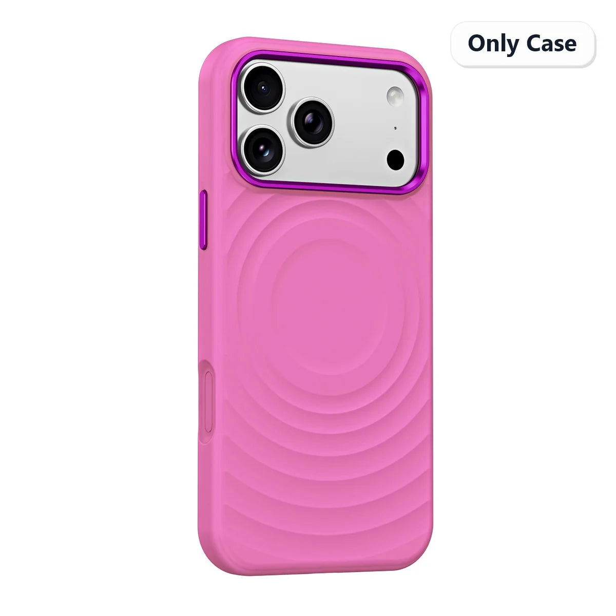 Water Ripple Silicone For Magsafe Wireless Charge Magnetic Holder Phone Case For iPhone 17 16 15 Pro Max Metal Frame Soft Cover