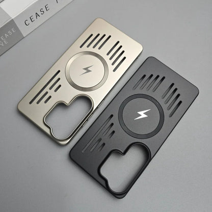 Ultra Thin Cooling Metallic Paint PC Magnetic For Magsafe Case For Samsung S26 S25 Edge S24 S23 S22 Ultra Plus FE A56 A55 Cover