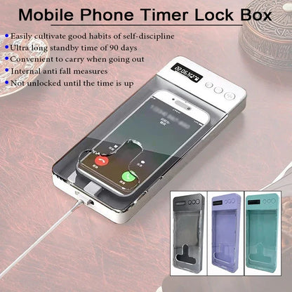 Self-Discipline Device Mobile Phone Lock Box with Timer LCD Display Time Management and Anti-Mobile Internet Addiction Lock Box