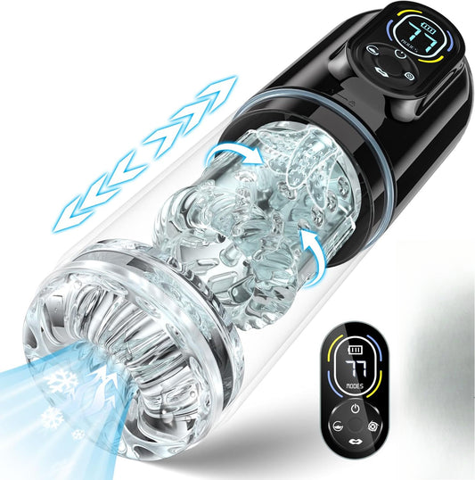Automatic Male Masturbator Sex Toys for Men, Male Sex Toys Penis Pump with 7 Sucking & Vibrating & Thrusting & Rotating & Licking, Mens Sex Toy Adult Toys Blowjob Sex Machine Pocket Pussy Stroker